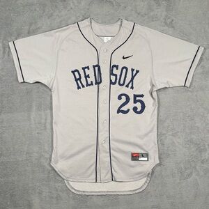 VTG Y2K Authentic Nike Team Boston Red Sox #25 MLB Jersey Mens L 44 Gray Sewn
